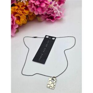 Leigh Ann Hurst Sterling Silver Stamped C Pendant Necklace Minimalist 16”